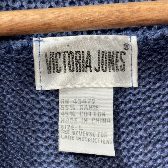 Victoria Jones Cardigan L Wool Blend Artsy‎ Boho Cottage Statement Embellished - Picture 3 of 7